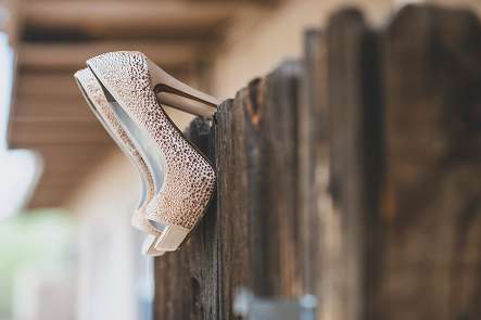 Wedding shoes at Oasis at Wild Horse Ranch in Tucson Arizona